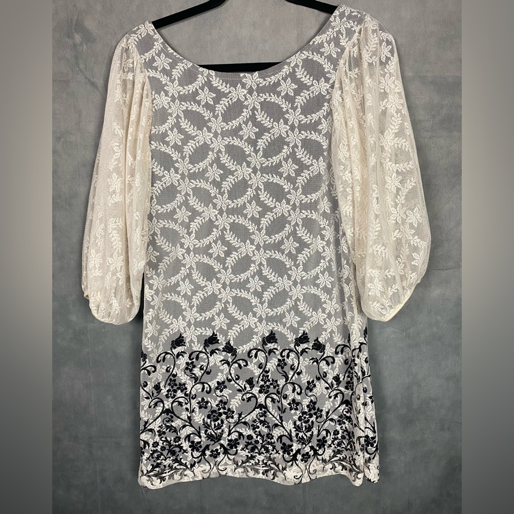 Dorothy Perkins lace tunic with puff sleeve top